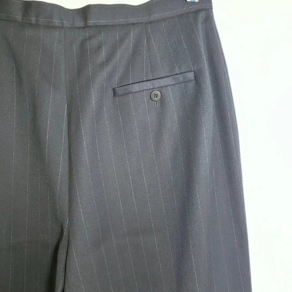 Lauren Ralph Lauren Womens Wool Pants Navy Pinstripe Corpcore Office Wear - Picture 10 of 11